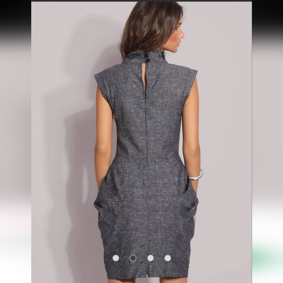 ASOS Linen Cowl Neck Tulip Dress Size 6 - Picture 2 of 7